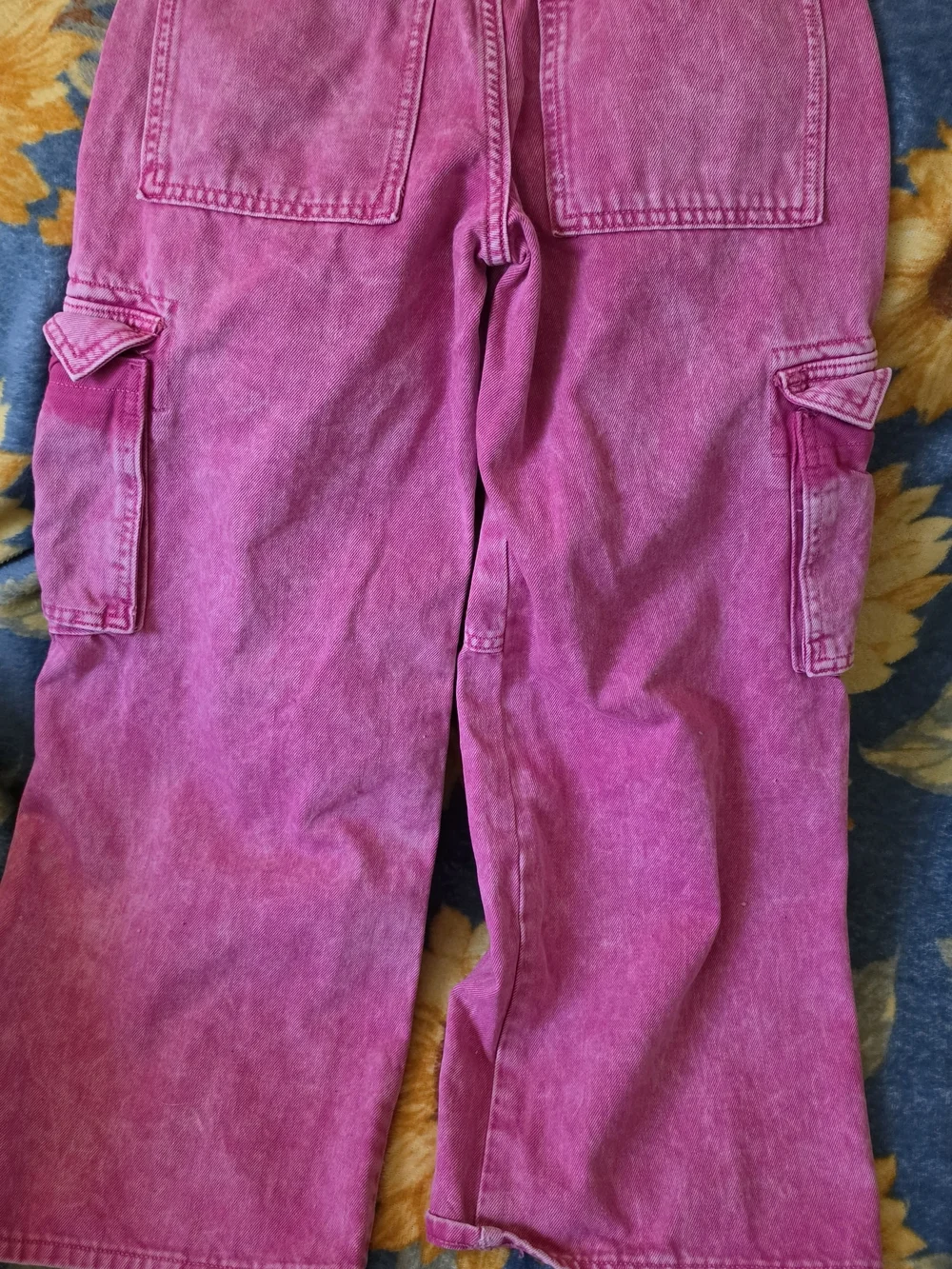 Old Navy Hot Pink Cargo Flare Jeans